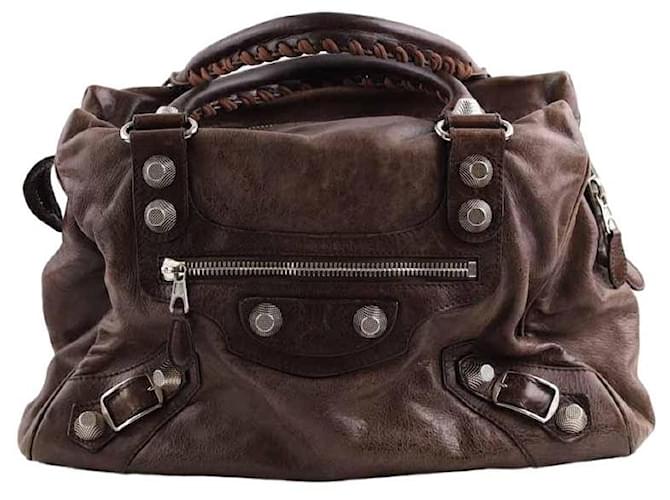 Balenciaga Leather Handbag Brown  ref.1325114