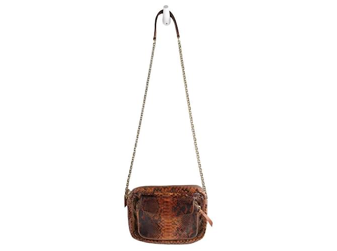Claris Virot Shoulder Bag Brown Exotic leather  ref.1325120