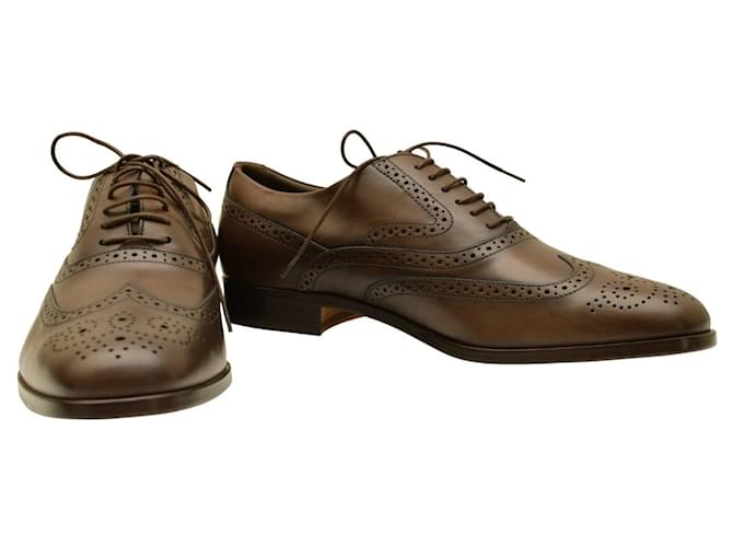 TOD's brown leather Brogues lace-up low top dress shoes size 8, EU 42 NWOTB  ref.1325150