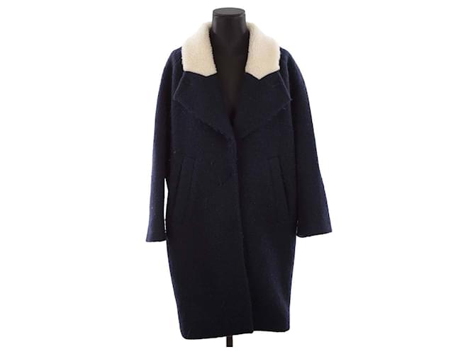 Carven Wool coat Navy blue  ref.1325175
