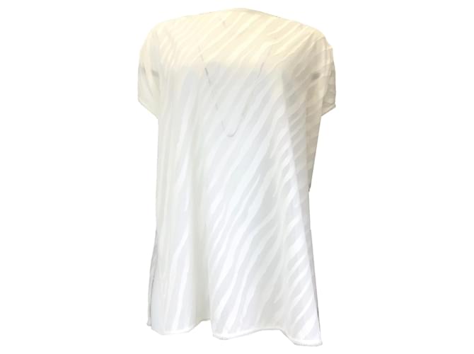 Autre Marque Akris White Short Sleeved Cotton Tunic Top  ref.1325198