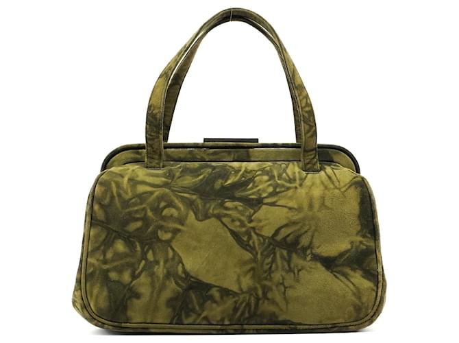 PRADA Handbags Suede Green Cleo  ref.1325226
