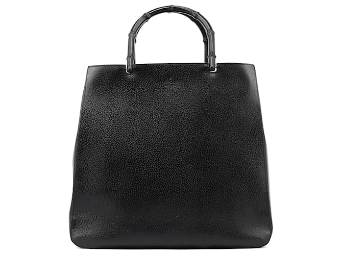 GUCCI Totes Leather Black Bamboo  ref.1325231