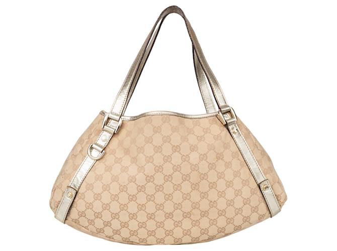 Gucci GG Monogram Abbey Shopper Bag Beige Leather  ref.1325241