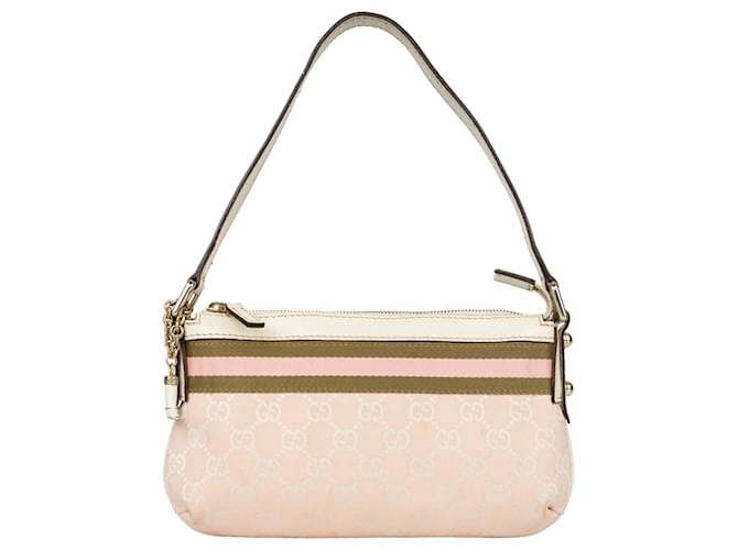 Gucci GG Monogram Pochette Shoulderbag Pink Leather  ref.1325244