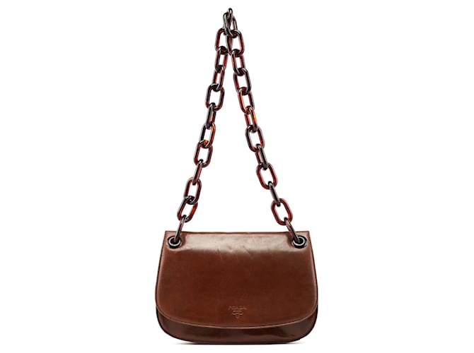 PRADA Shoulder bags Leather Brown Cleo  ref.1325270