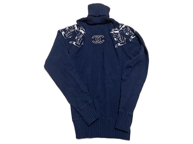 Chanel Knitwear Blue Cashmere  ref.1325293