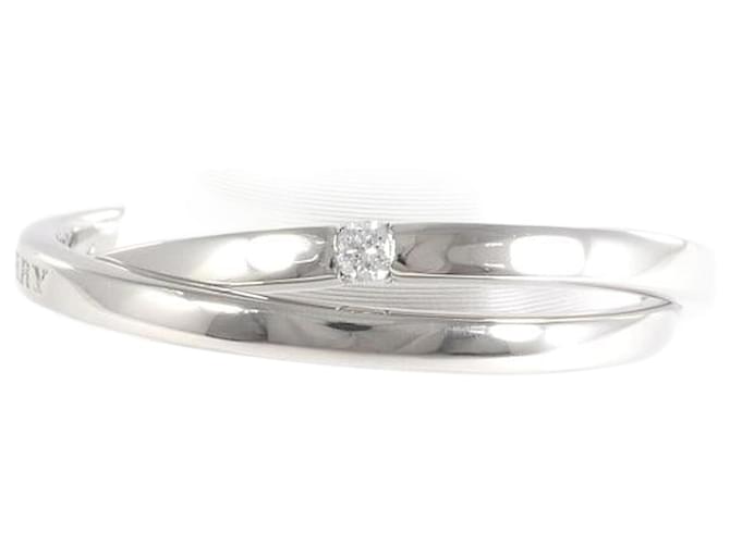 Anello Burberry in platino e diamanti con logo Anello in metallo in condizioni eccellenti  ref.1325362