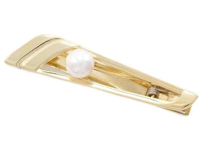 Mikimoto 18K Pearl Krawattennadel in ausgezeichnetem Zustand Golden Metall  ref.1325384