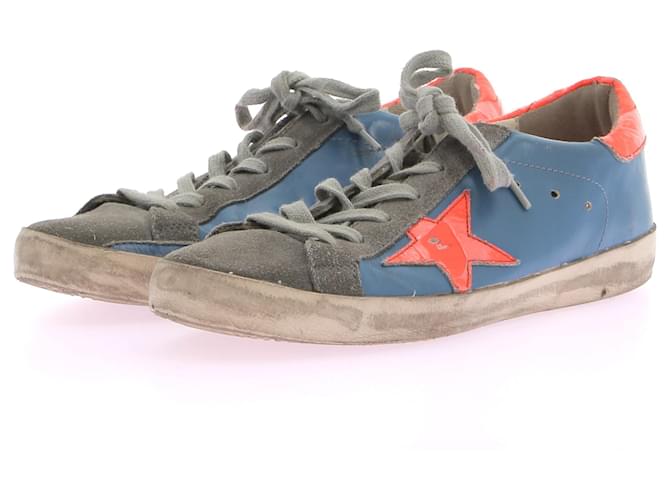 GOLDEN GOOSE  Trainers T.eu 38 leather Blue  ref.1325431