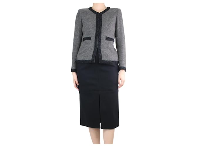 Chanel Veste en tweed et alpaga mélangés gris - taille UK 10  ref.1325480