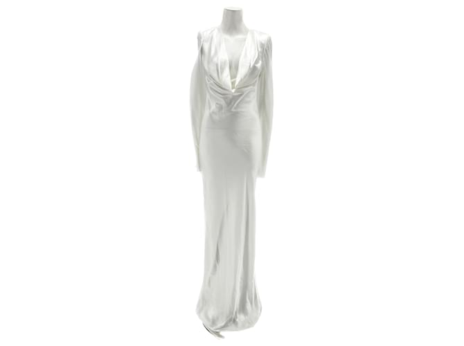 Autre Marque NON SIGNE / UNSIGNED  Dresses T.International S Silk White  ref.1325499