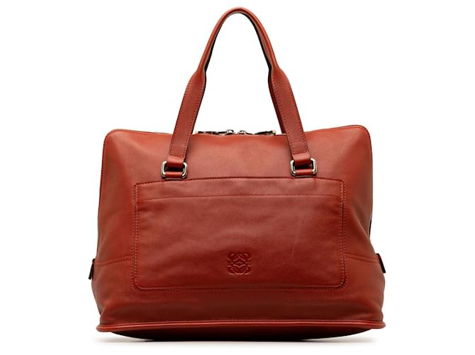 Loewe Red Anagram Leather Handbag Pony-style calfskin  ref.1325646