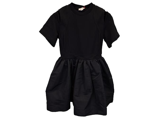 Alexander McQueen Gathered Mini Dress in Black Cotton  ref.1325704