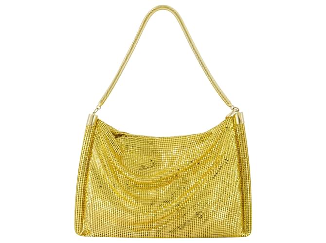 Pixel Tube Small Hobo Bag - Paco Rabanne - Aluminium - Gold Golden Metallic  ref.1325742