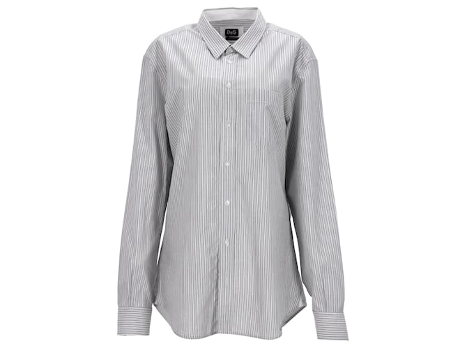 Camisa listrada Dolce & Gabbana em algodão azul claro  ref.1325757