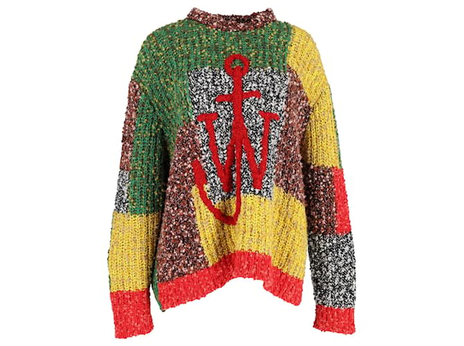 JW Anderson Anchor Patchwork Crewneck Sweater in Multicolor Wool Multiple colors  ref.1325816