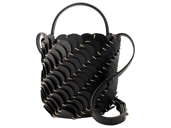 Small Paco Bucket Bag - Paco Rabanne - Leather - Black Pony-style calfskin  ref.1325855