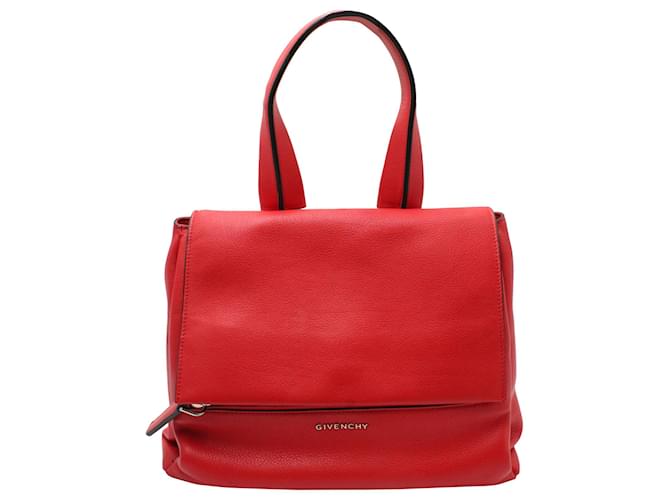 Givenchy Pandora Flap Top Handle Bag in Red Leather  ref.1325861
