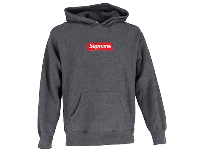 Supreme Box Logo Hooded Sweatshirt in Grey Cotton  ref.1325862
