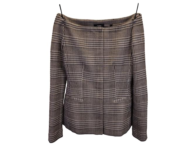 Theory Hadfield Off The Shoulder Stretch Jacket In Grey Wool  ref.1325869