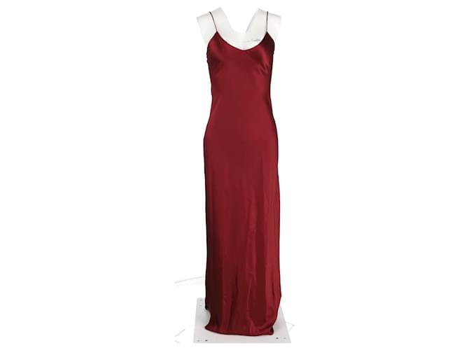 Nili Lotan Cami Maxi Slip Dress in Red Silk  ref.1325882