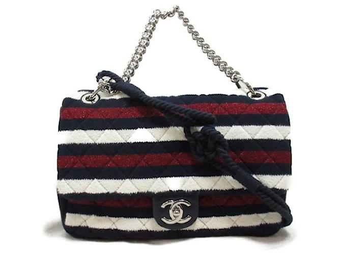 Chanel CC Jersey Bolsa com aba de corda Bolsa crossbody de algodão em  ref.1325939