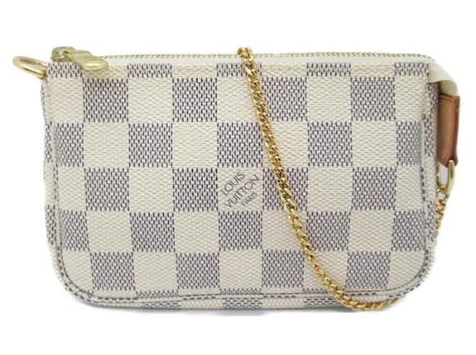 Louis Vuitton Damier Azur Mini Pochette Accessoires Canvas Vanity Bag N58010 in Excellent condition Cloth  ref.1325948