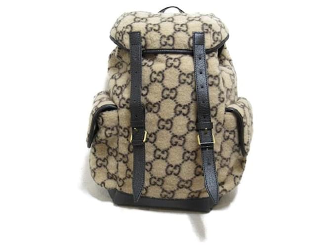 Sac à dos en toile de sac à dos en laine jacquard Gucci GG 598184 In excellent condition  ref.1325958