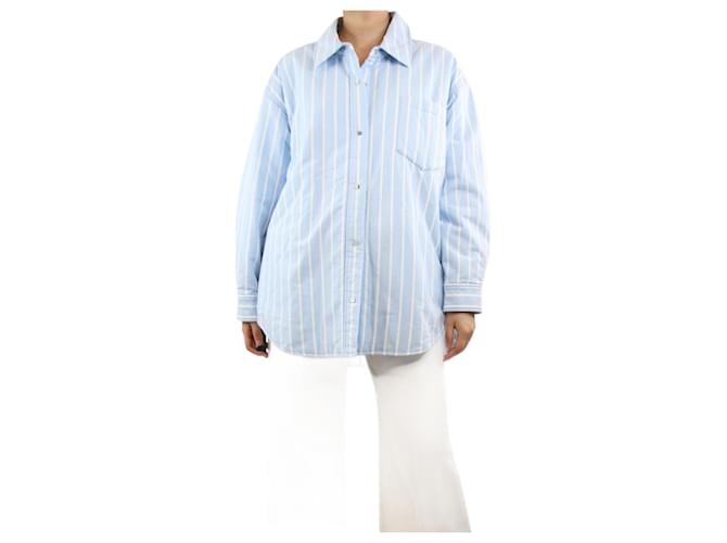 Alexander Wang Light blue striped padded shirt jacket - size S Cotton  ref.1325967