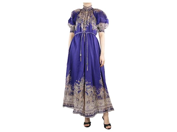 Zimmermann Purple high-neck printed maxi dress - size UK 8  ref.1325975