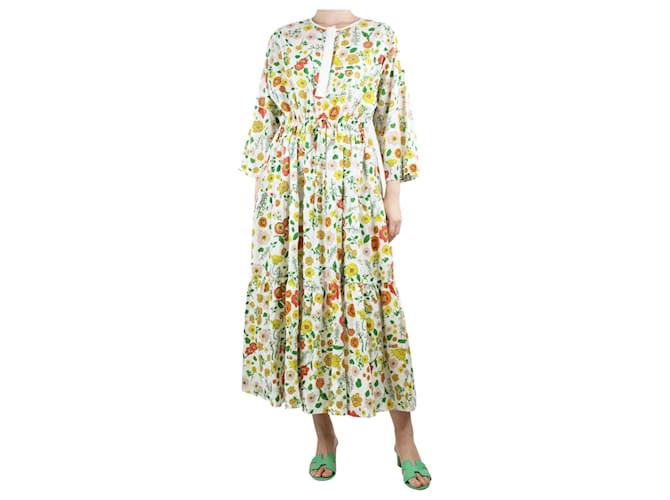 Autre Marque Vestido midi con estampado floral multicolor - talla S Algodón  ref.1325979