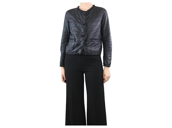Ermanno Scervino Black embroidered-trim jacket - size UK 8 Polyester  ref.1325991