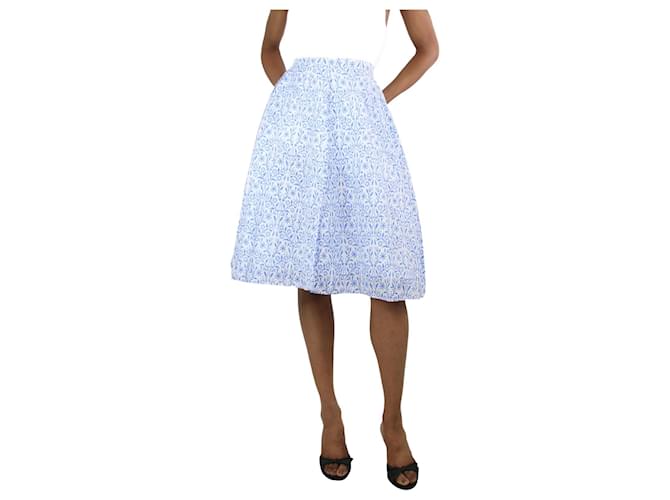 Autre Marque Blue floral printed midi skirt - size XS Cotton  ref.1325998