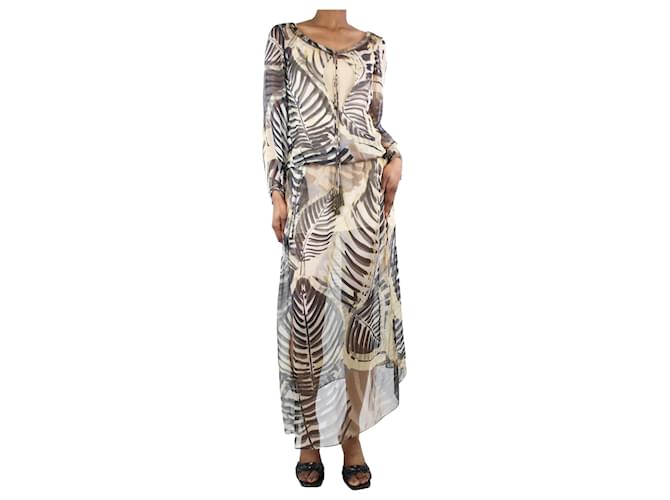 Autre Marque Multi patterned slit sheer cover dress - size UK 6 Multiple colors  ref.1326002