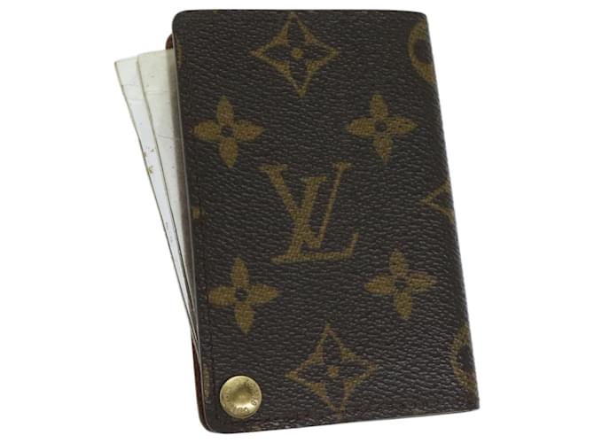 Louis Vuitton Porte carte crédit Pression Brown Cloth  ref.1326095
