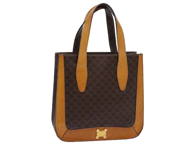 Céline CELINE Macadam Canvas Handtasche PVC Braun Auth 69735