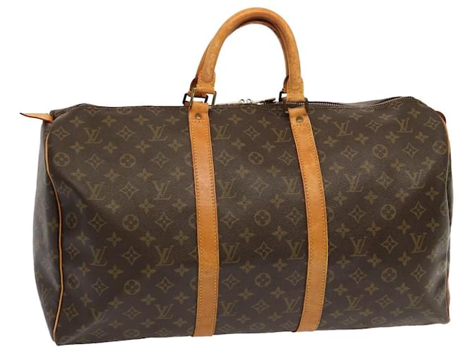 Louis Vuitton Monogram Keepall 50 Boston Bag M41426 LV Auth 67842 Cloth  ref.1326116