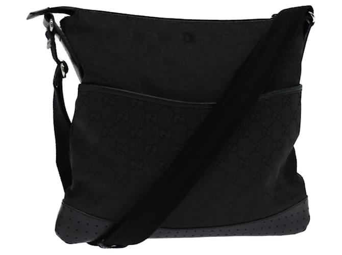 gucci GG Canvas Shoulder Bag black 145857 Auth bs13217 Cloth  ref.1326127