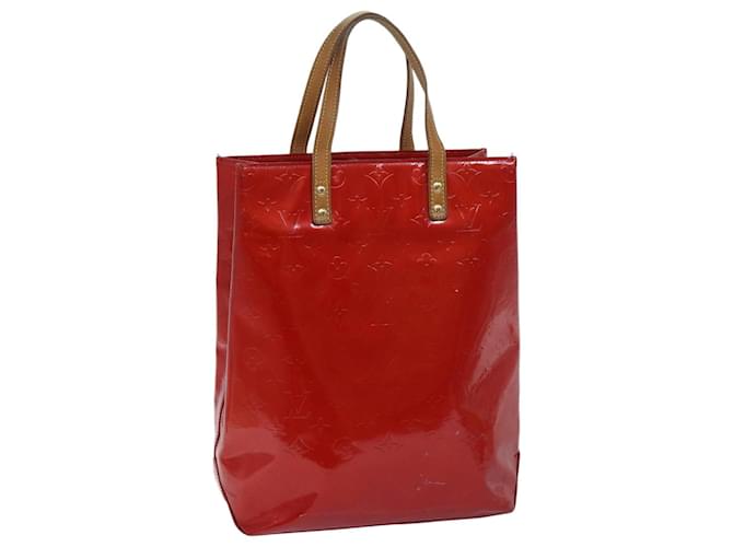 LOUIS VUITTON Monogram Vernis Reade MM Hand Bag Red M91086 LV Auth bs13168 Patent leather  ref.1326142