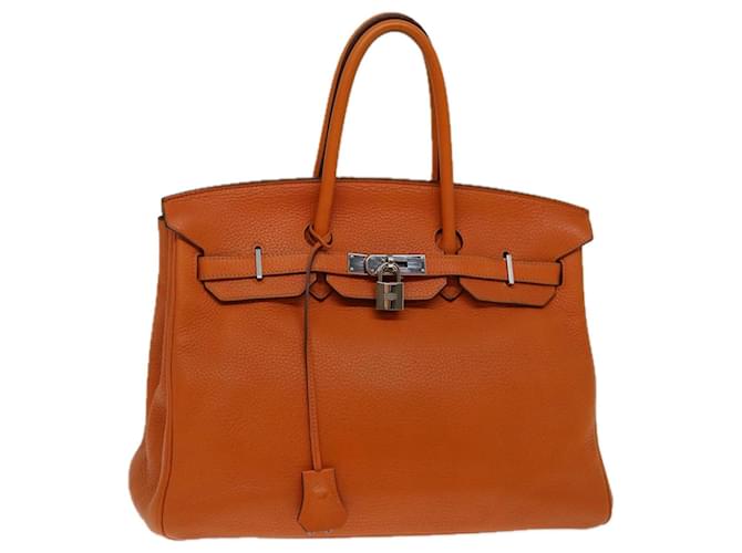 Hermès HERMES BIRKIN 35 Hand Bag Leather Orange Auth 69383S  ref.1326149