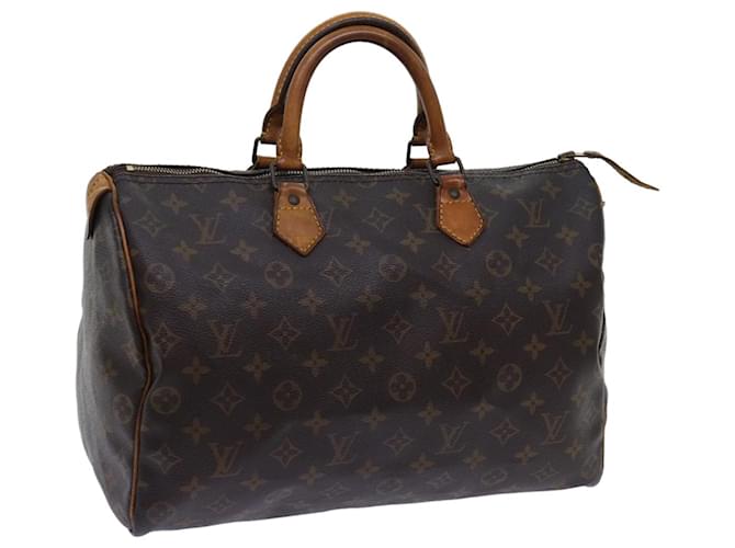 Louis Vuitton Monogram Speedy 35 Hand Bag M41524 LV Auth 70237 Cloth  ref.1326210