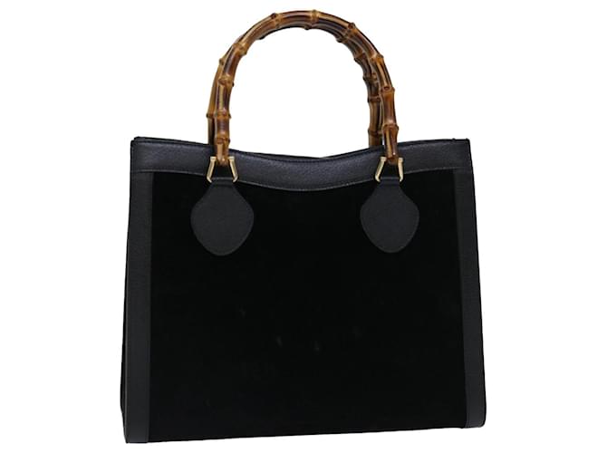 GUCCI Bamboo Tote Bag Suede Black 002 0260 2615 auth 70189  ref.1326217