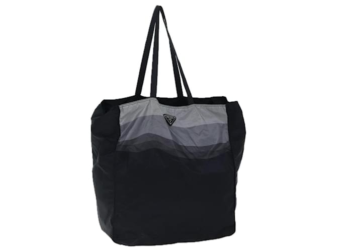PRADA Tote Bag Nylon Black Gray Auth 69946 Grey  ref.1326243