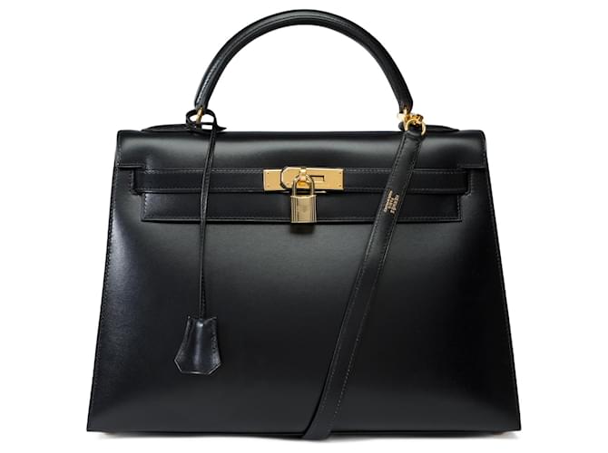 Hermès Hermes Kelly bag 32 in black leather - 101772  ref.1326279