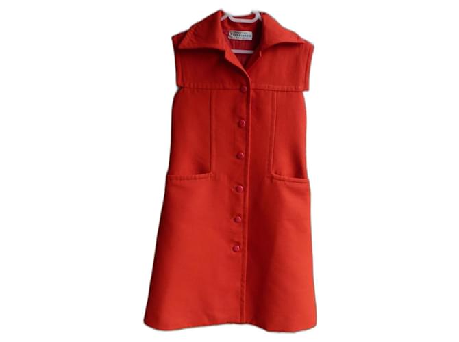 Pierre Cardin Dresses Red Orange Wool  ref.1326305