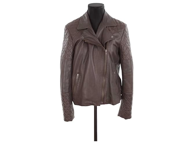 Gerard Darel Leather coat Brown  ref.1326307