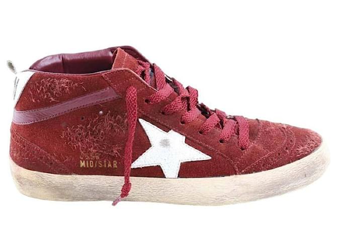 Golden Goose Leather sneakers Red  ref.1326321