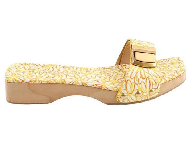 Jacquemus Leather mules Yellow  ref.1326325