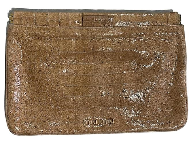 MIU MIU  Clutch bags T.  leather Camel  ref.1326350